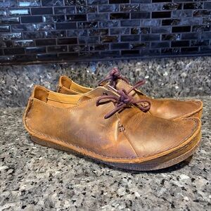 Clarks Janey Mae Women's Size 10M Shoes Brown Leather Comfort Moccasin Oxfords